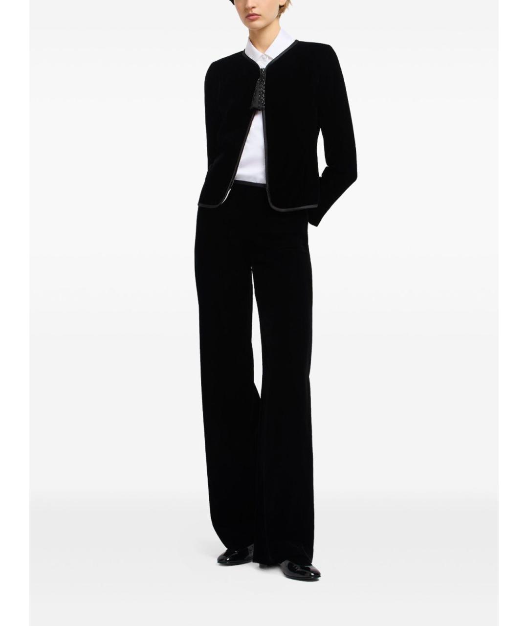 EMPORIO ARMANI Черный бархатный джемпер / свитер, фото 5