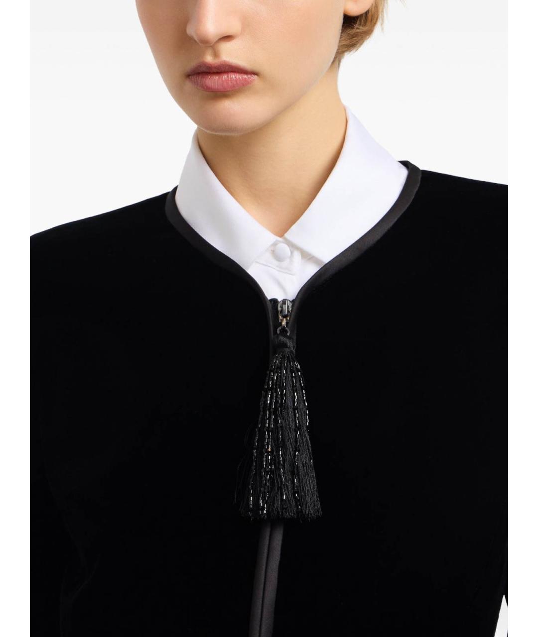 EMPORIO ARMANI Черный бархатный джемпер / свитер, фото 4