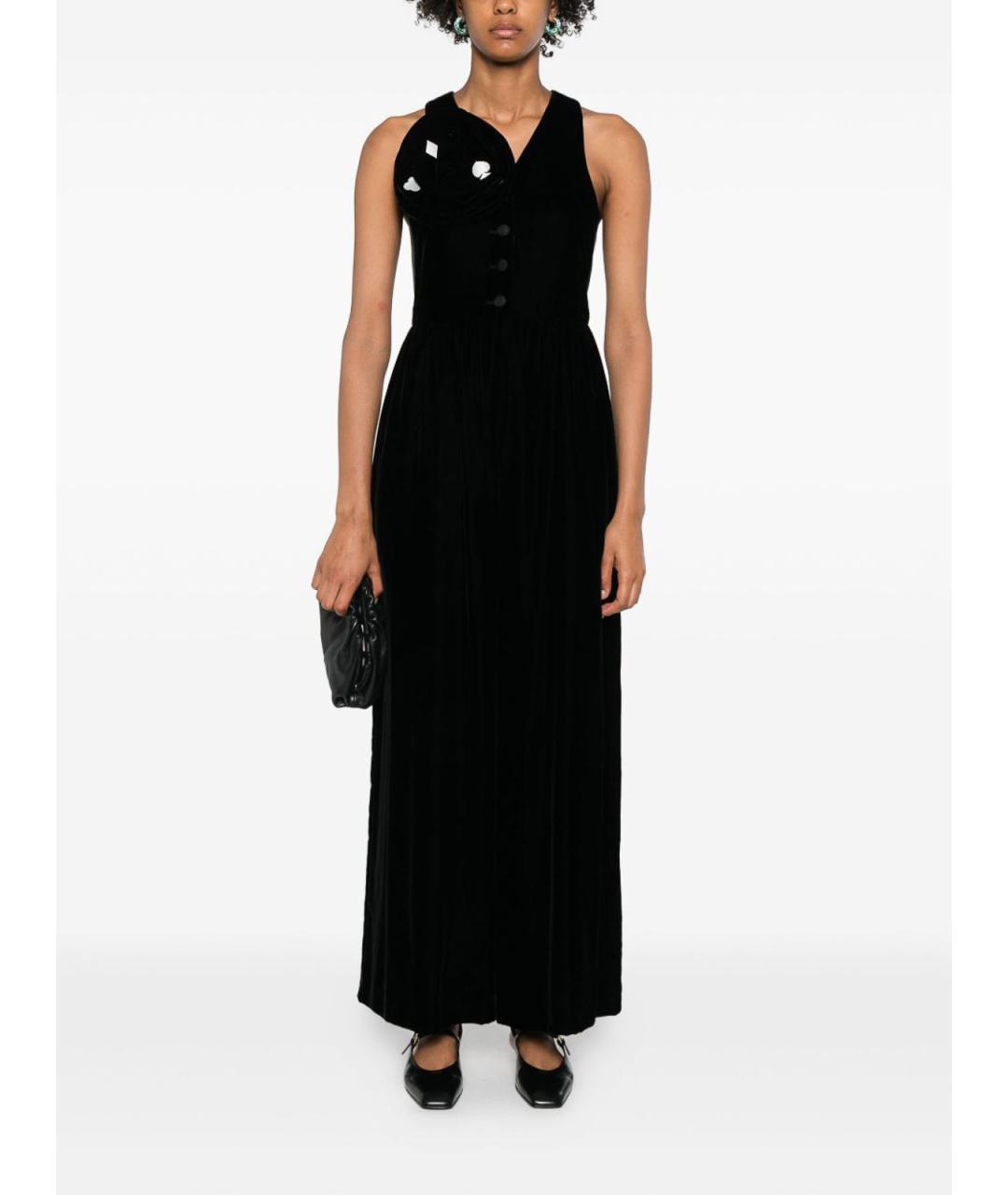 EMPORIO ARMANI Черное вискозное повседневное платье, фото 4