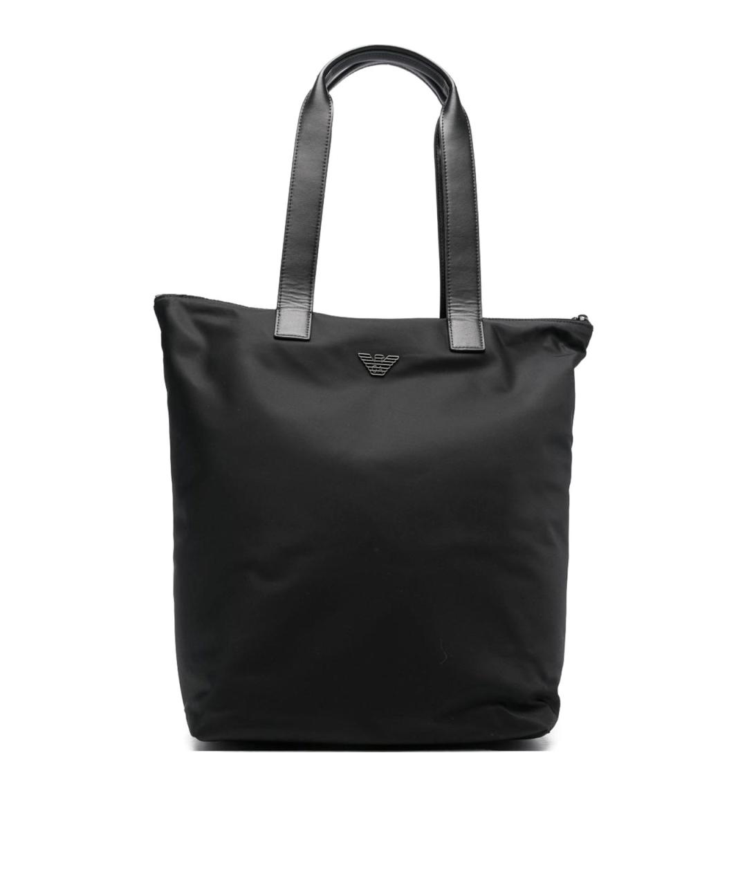 EMPORIO ARMANI Черная синтетическая сумка тоут, фото 1