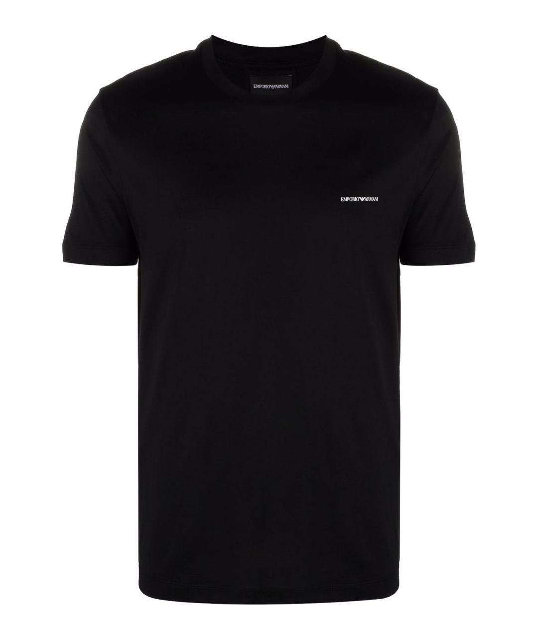 EMPORIO ARMANI Черная хлопковая футболка, фото 1