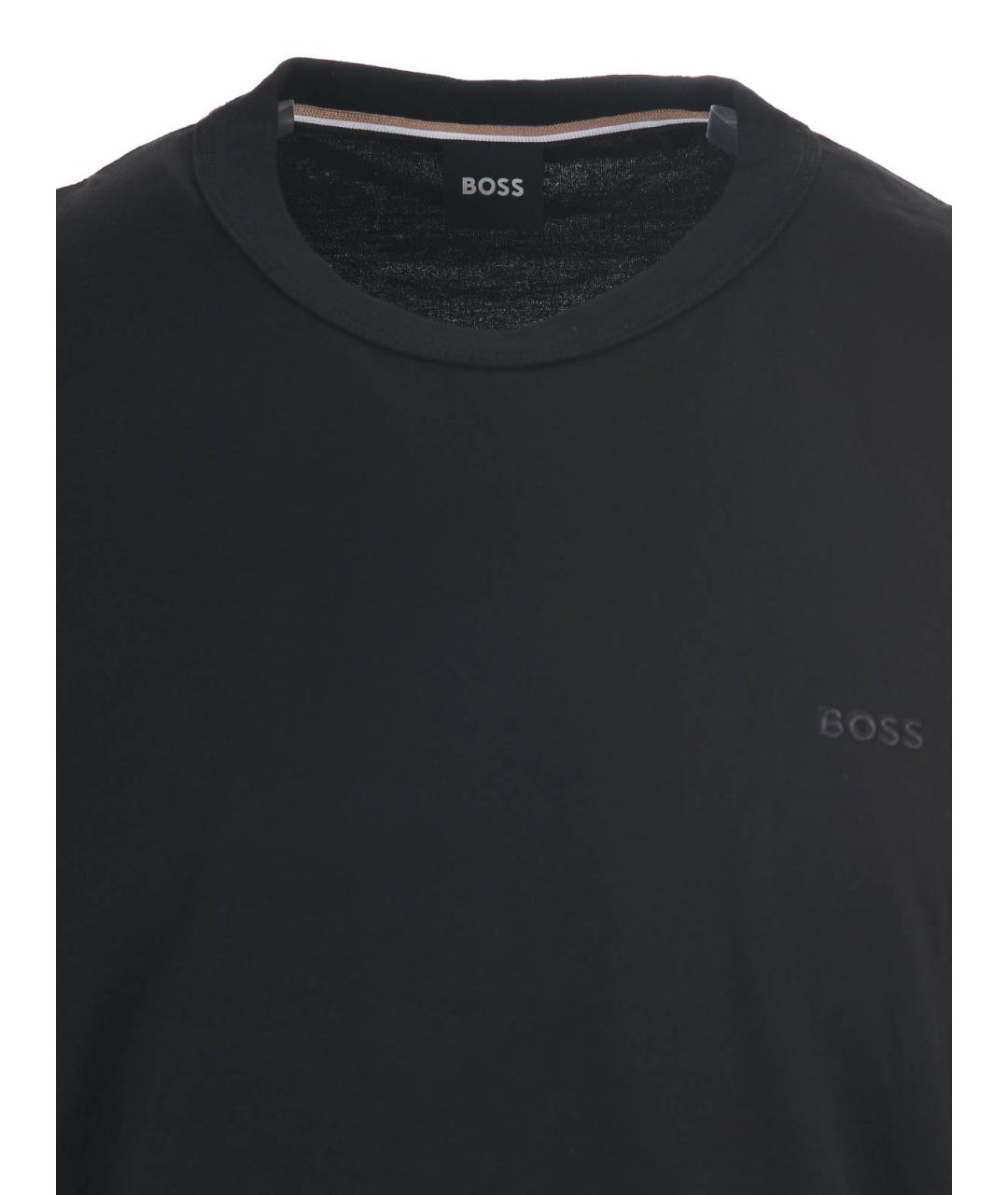 HUGO BOSS Черная хлопковая футболка, фото 4