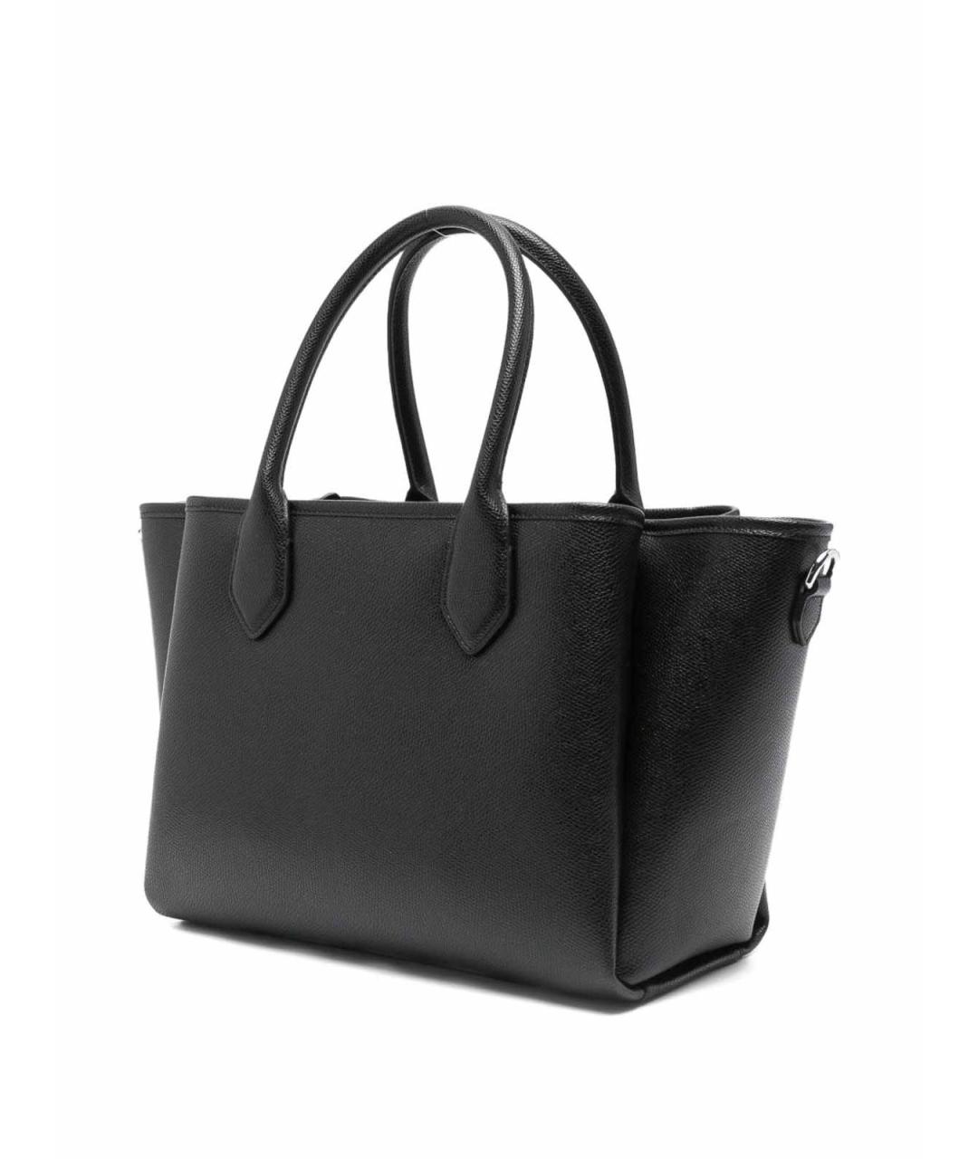 EMPORIO ARMANI Черная кожаная сумка тоут, фото 4