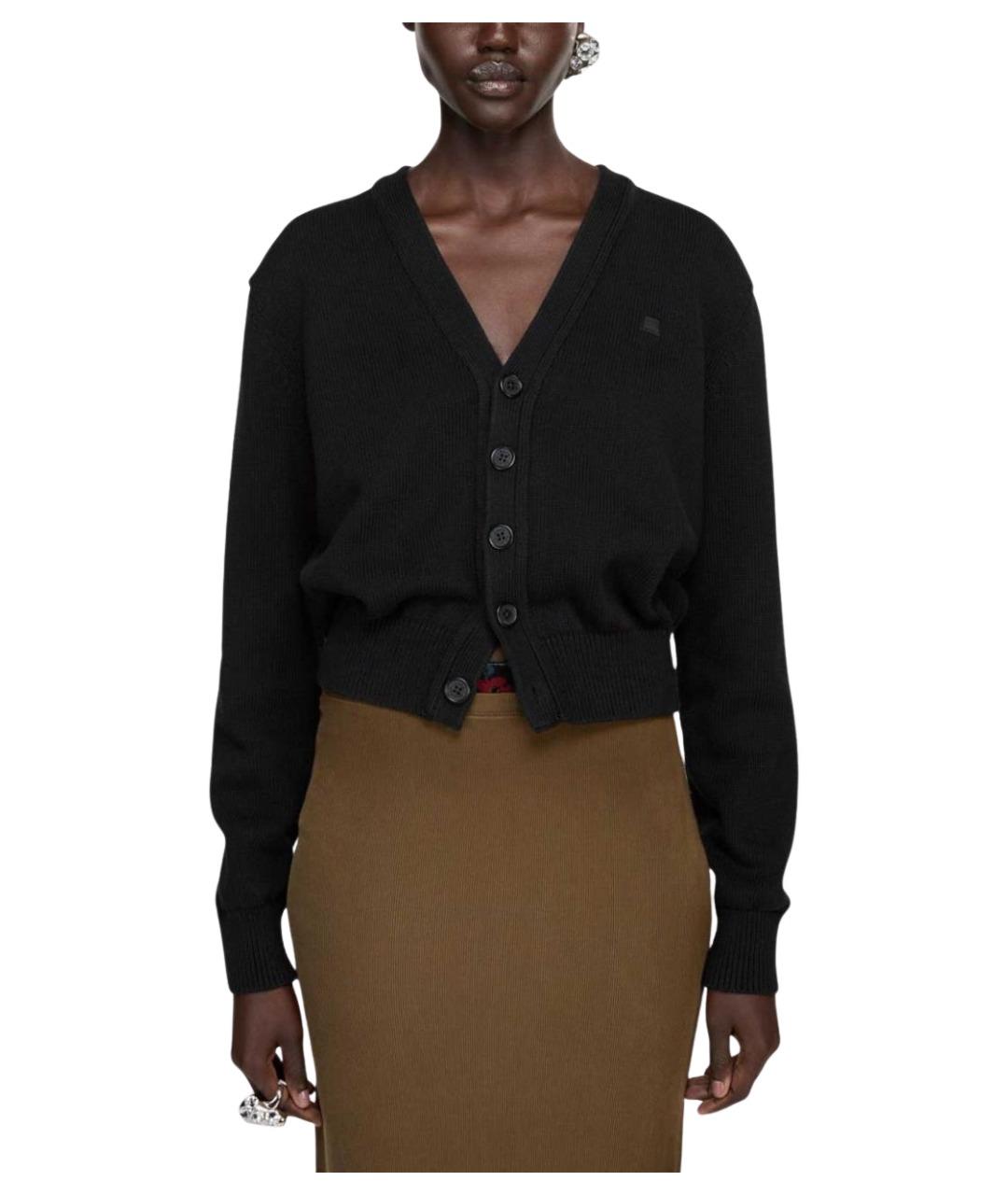 ACNE STUDIOS Черный хлопковый кардиган, фото 4