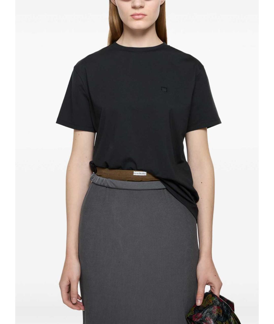 ACNE STUDIOS Черная хлопковая футболка, фото 4