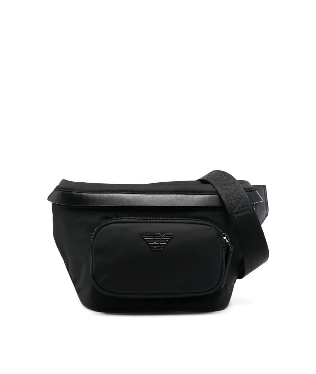 EMPORIO ARMANI Черная тканевая сумка тоут, фото 1