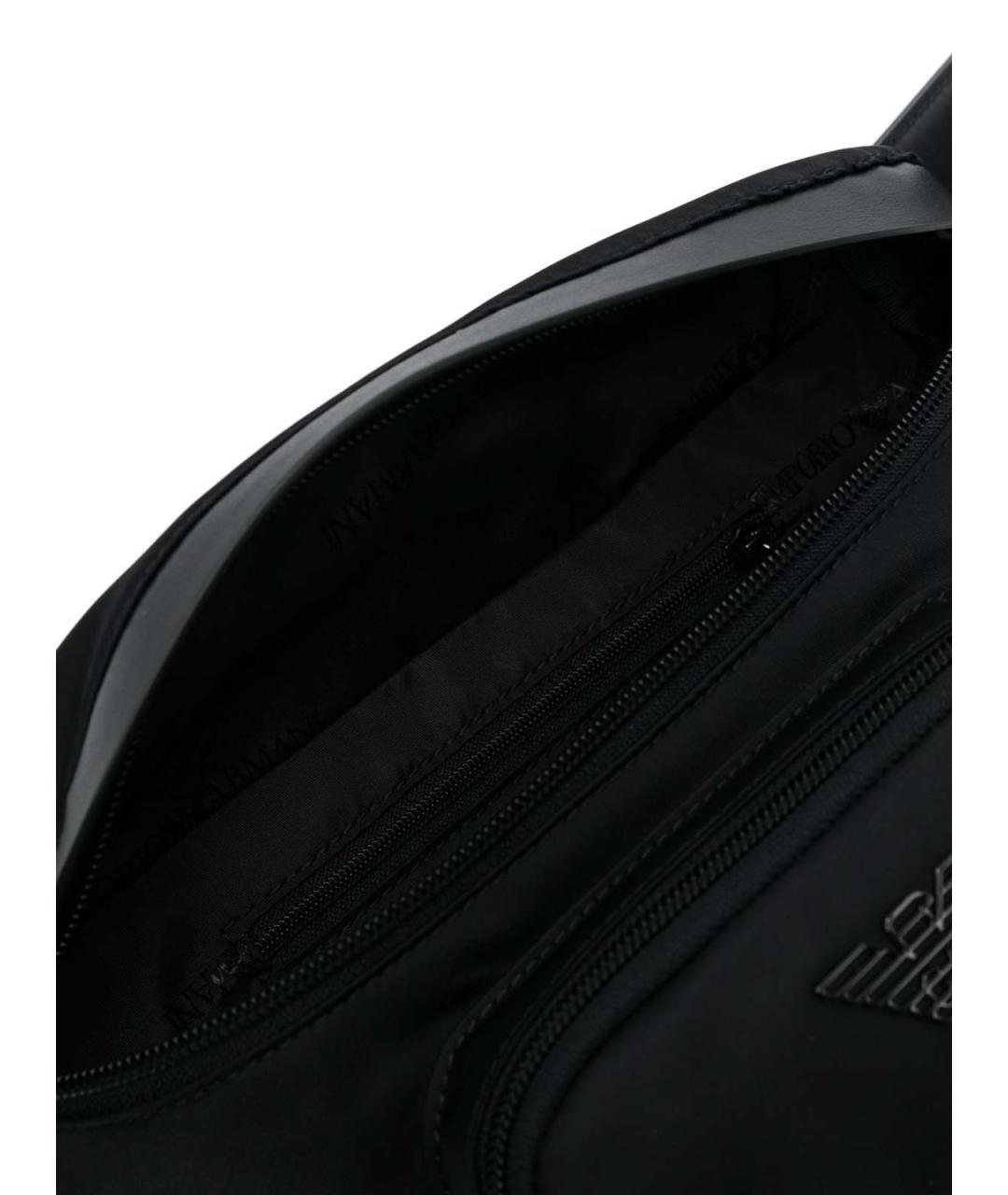 EMPORIO ARMANI Черная тканевая сумка тоут, фото 5