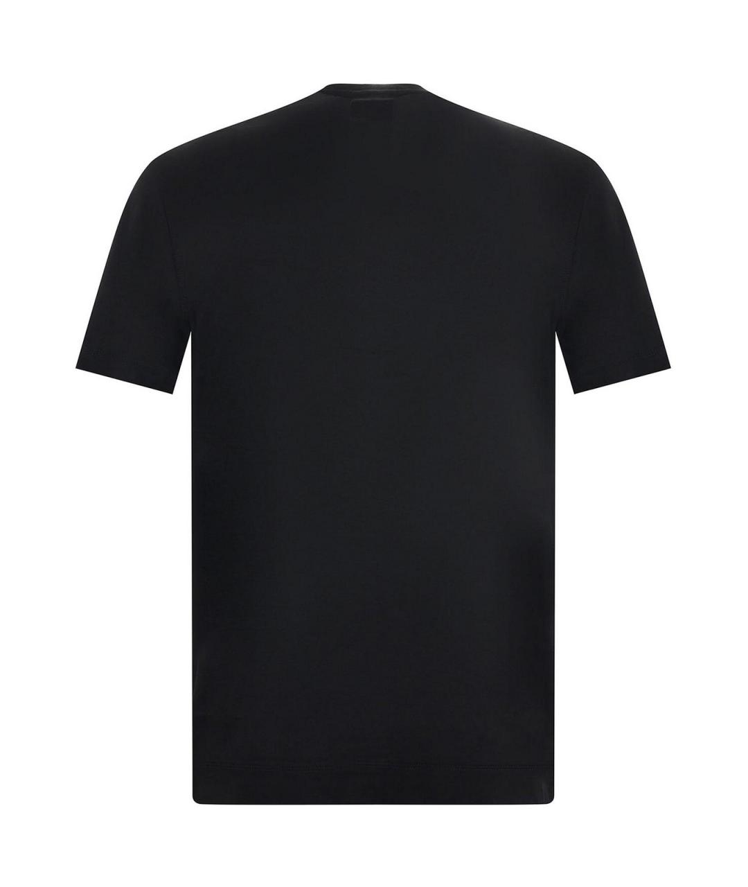 EMPORIO ARMANI Черная хлопковая футболка, фото 3