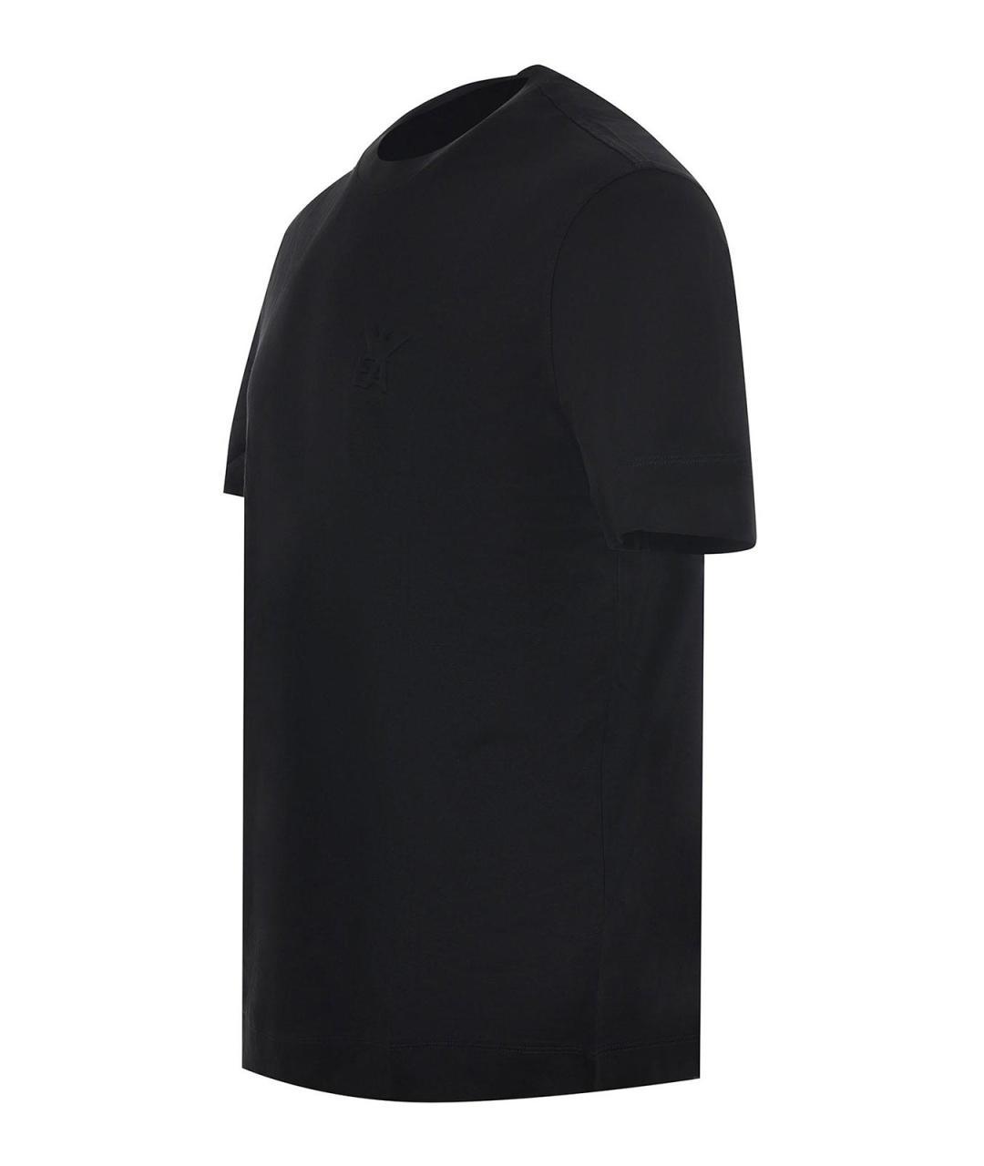 EMPORIO ARMANI Черная хлопковая футболка, фото 2