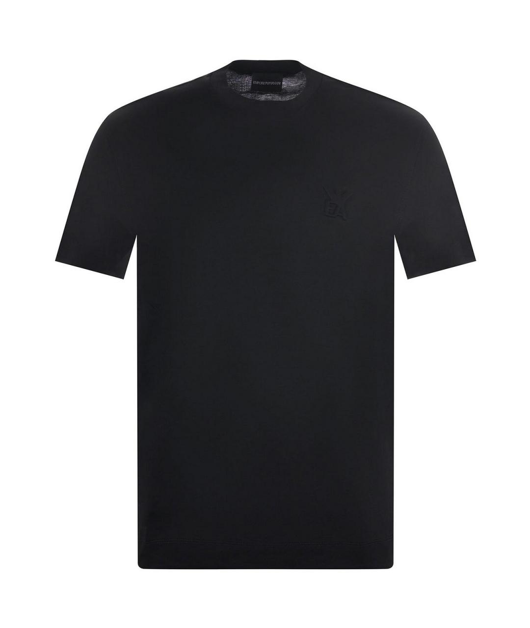EMPORIO ARMANI Черная хлопковая футболка, фото 1