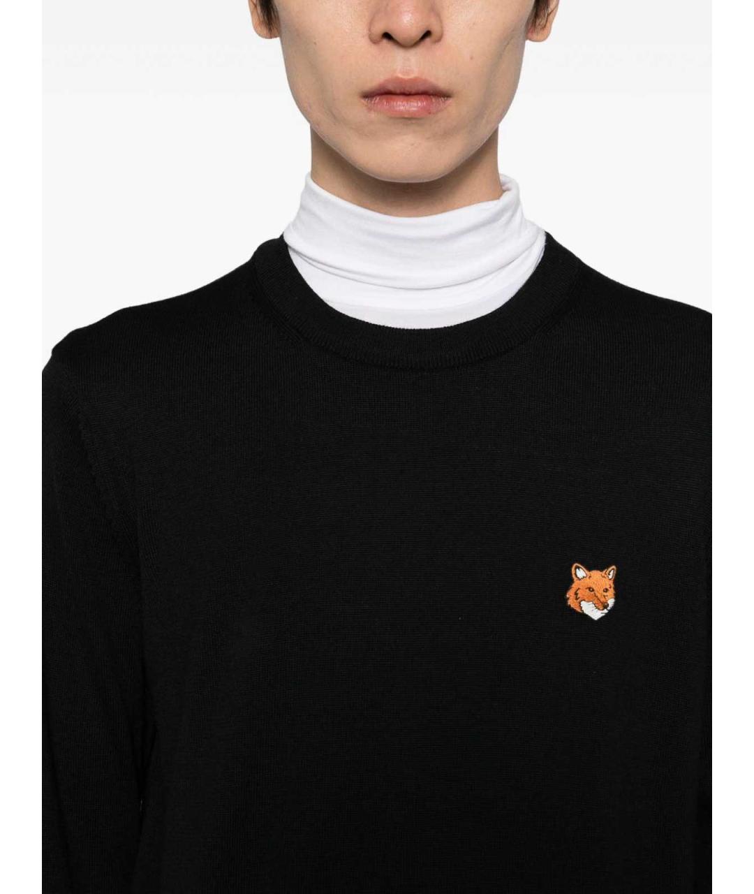 MAISON KITSUNE Черный шерстяной джемпер / свитер, фото 3