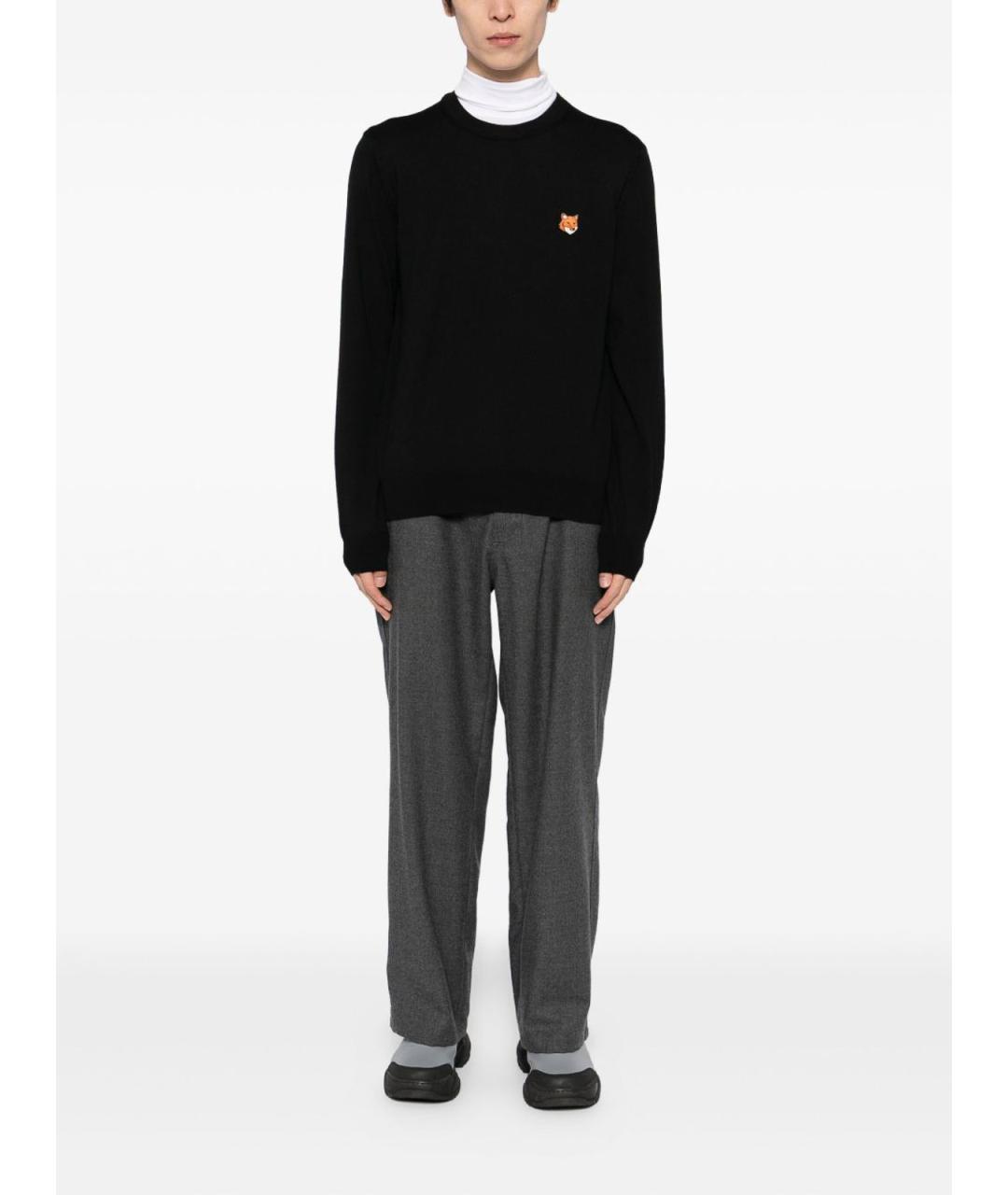 MAISON KITSUNE Черный шерстяной джемпер / свитер, фото 2