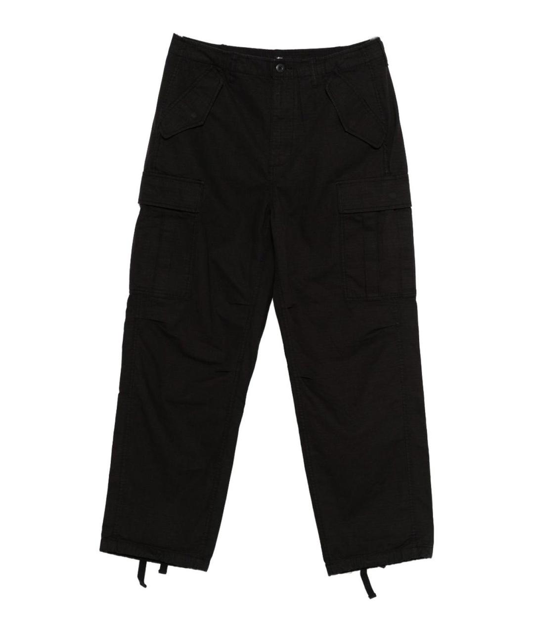STUSSY Черные хлопковые повседневные брюки, фото 1