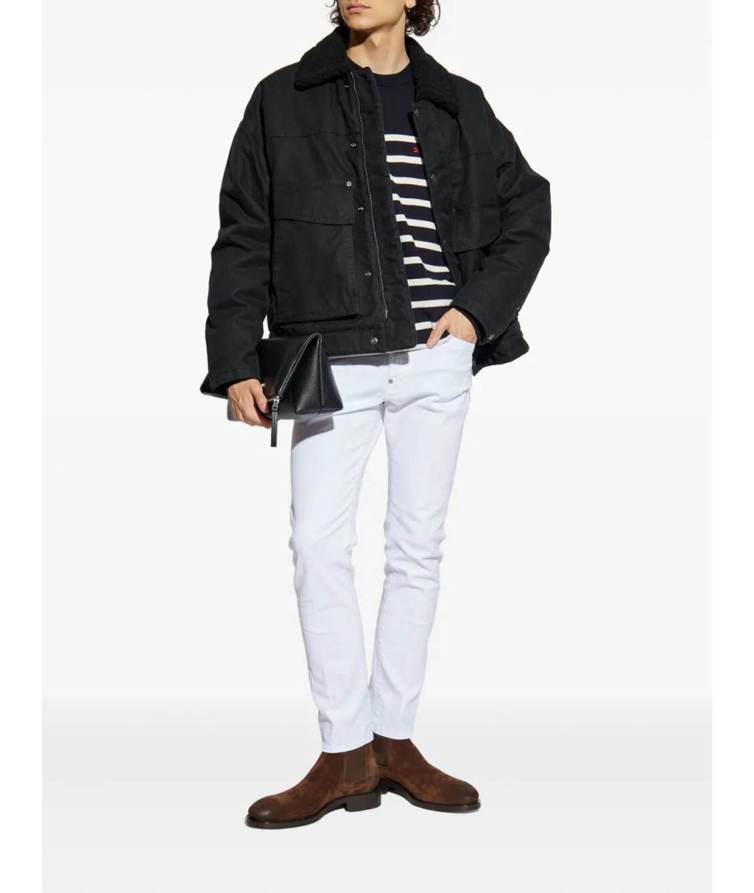DSQUARED2 Белые хлопковые прямые джинсы, фото 2