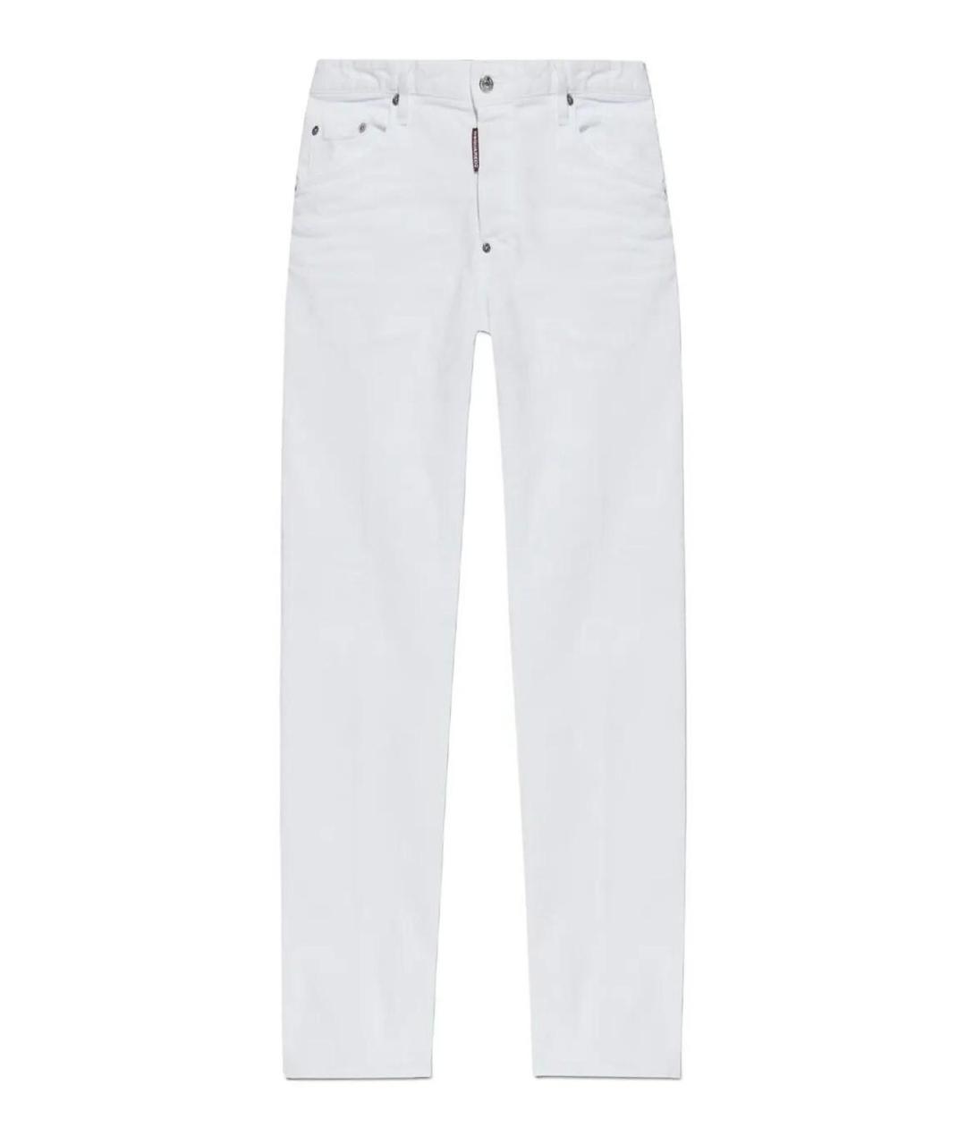 DSQUARED2 Белые хлопковые прямые джинсы, фото 1