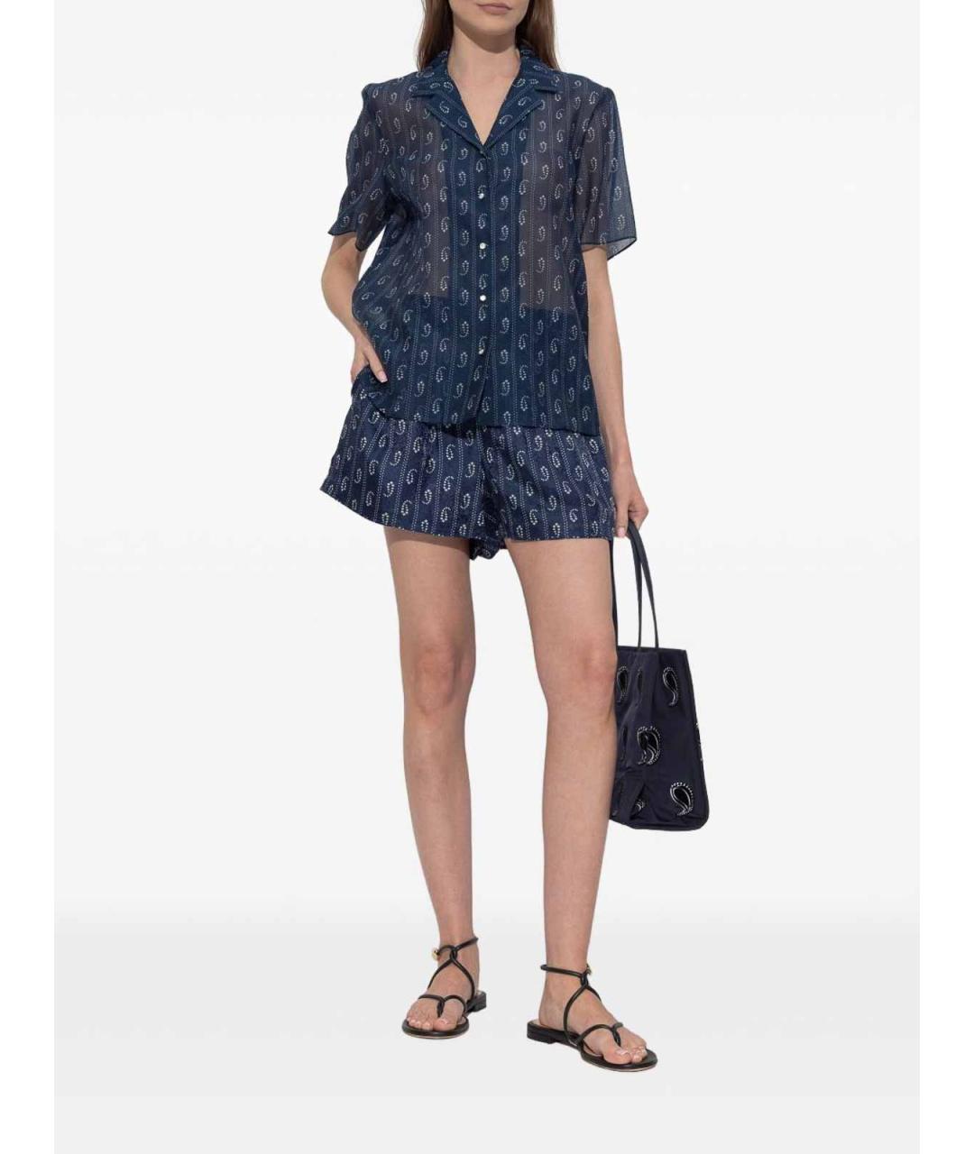 TORY BURCH Синяя хлопковая рубашка, фото 2