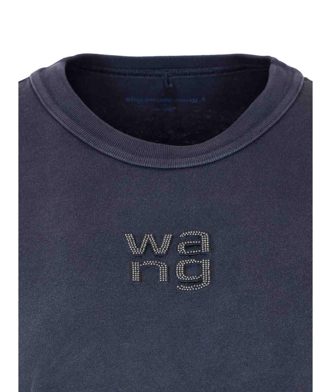 ALEXANDER WANG Серая хлопковая футболка, фото 4