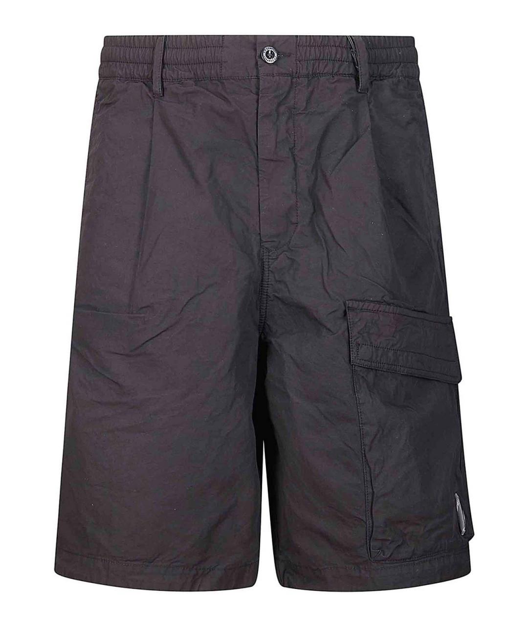 CP COMPANY Черные хлопковые шорты, фото 1