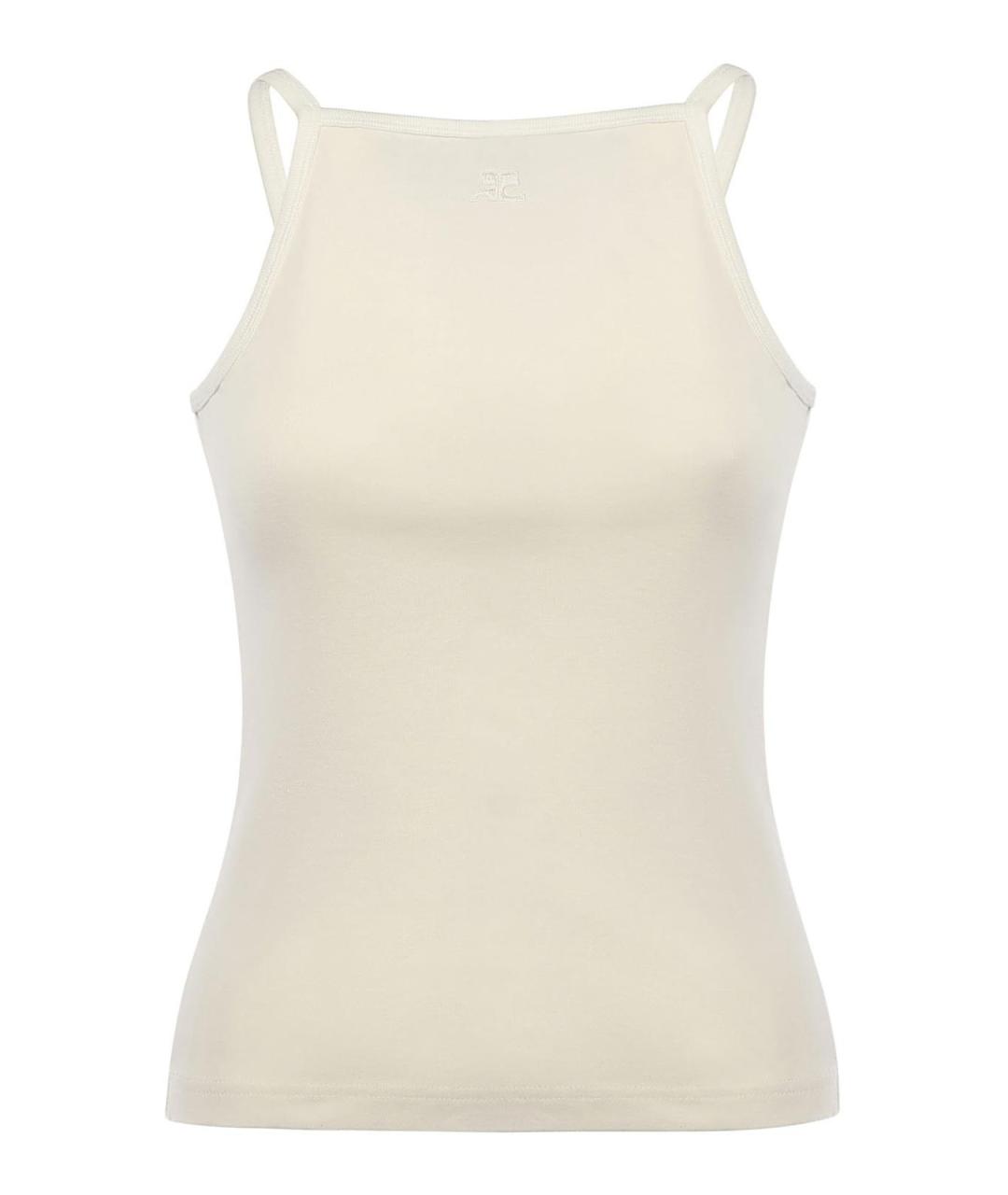COURREGES Белая хлопковая майка, фото 1