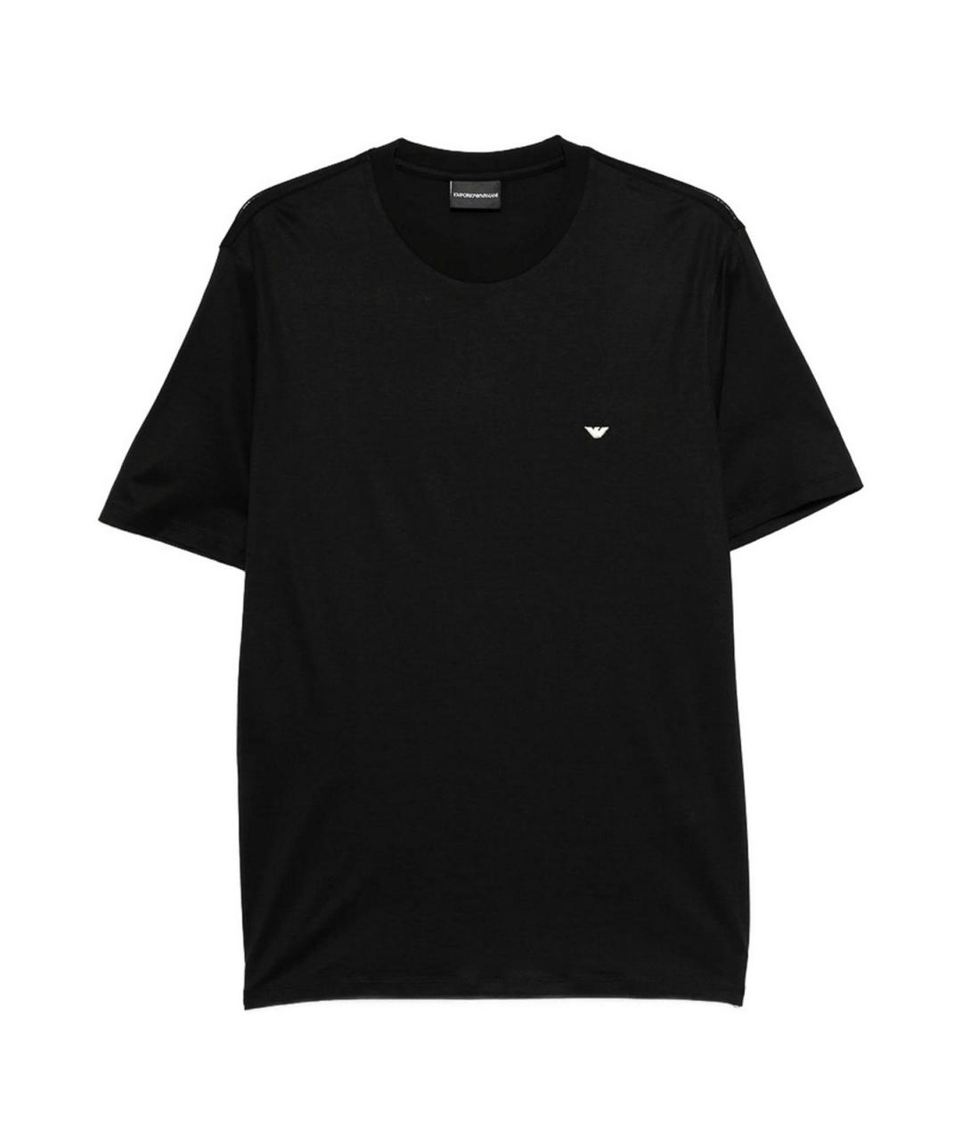 EMPORIO ARMANI Черная хлопковая футболка, фото 1