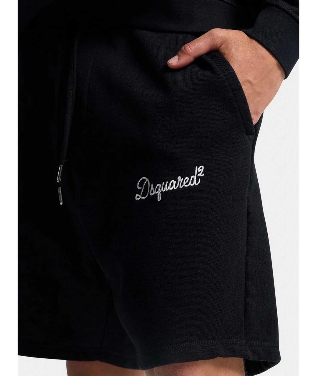 DSQUARED2 Черные хлопковые шорты, фото 5