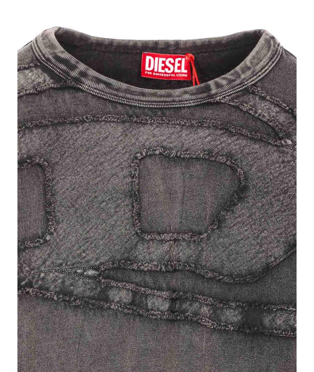 DIESEL Серая хлопковая футболка, фото 4