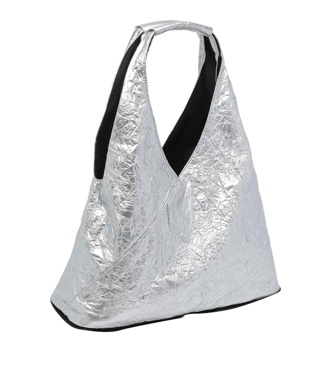 MM6 MAISON MARGIELA Серебряная сумка с короткими ручками, фото 2