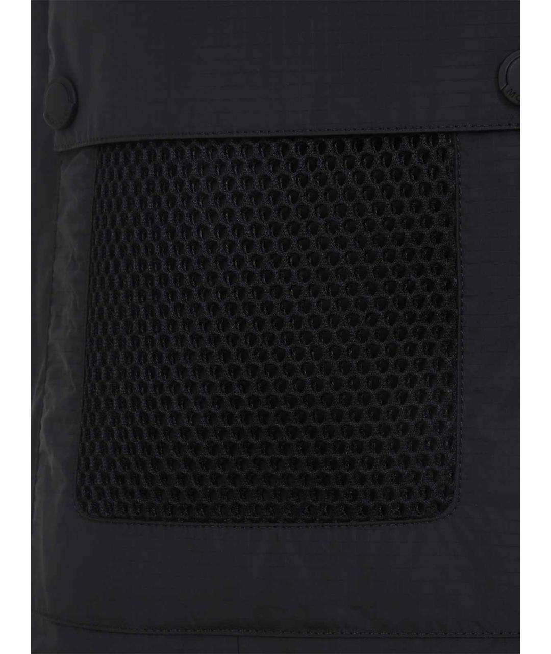 MONCLER Черные полиэстеровые шорты, фото 4