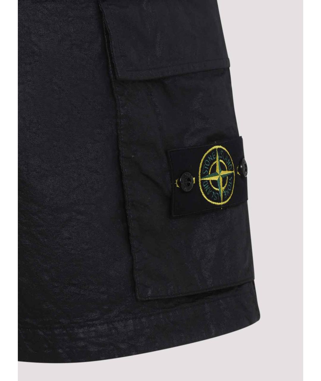 STONE ISLAND Черные полиамидовые шорты, фото 3