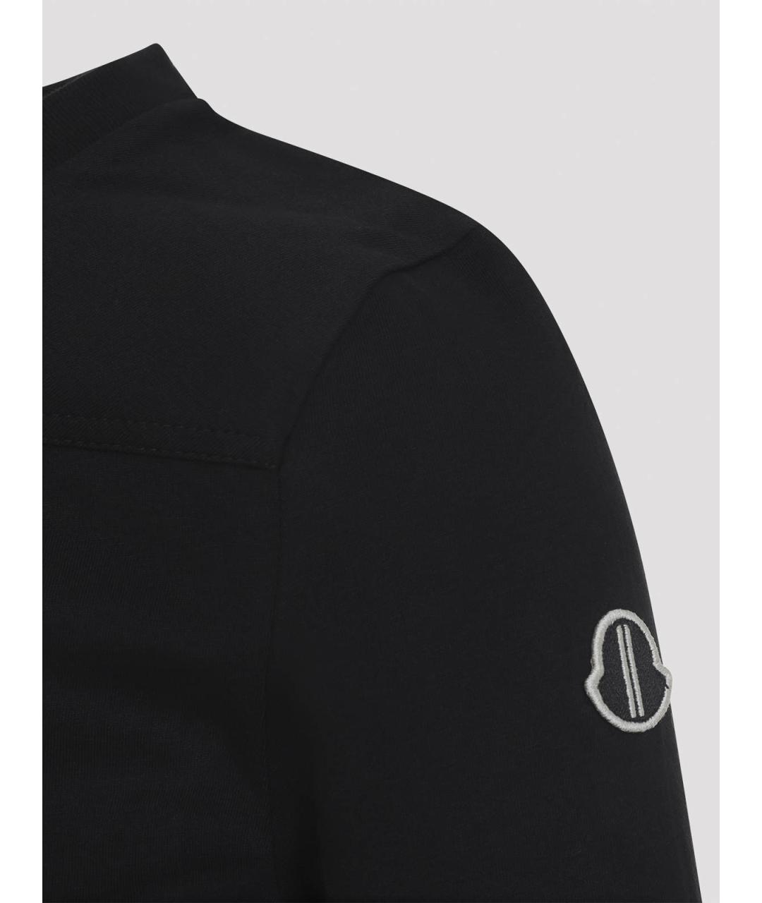 MONCLER Черная хлопковая футболка, фото 3
