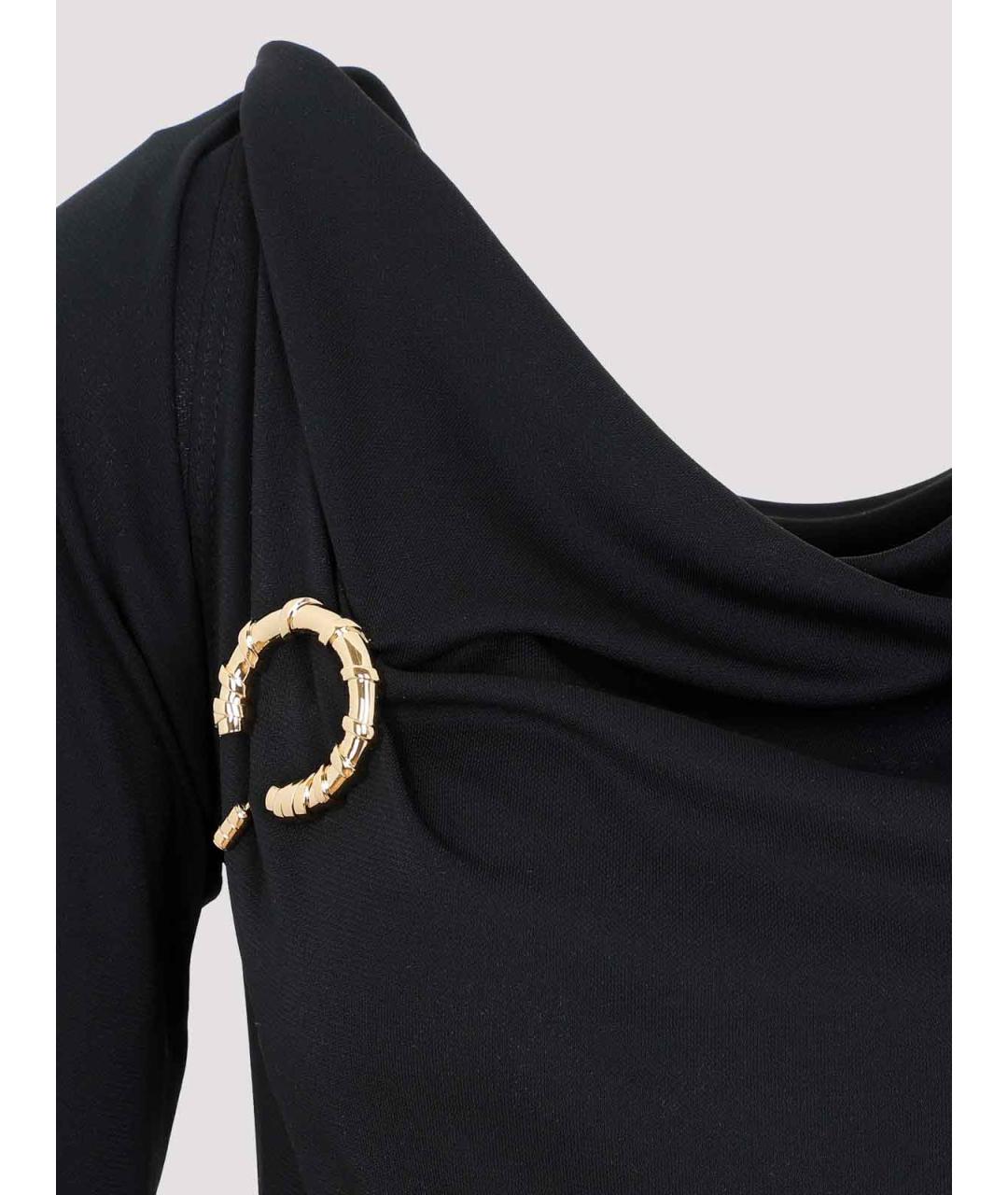 LANVIN Черное полиамидовое повседневное платье, фото 4
