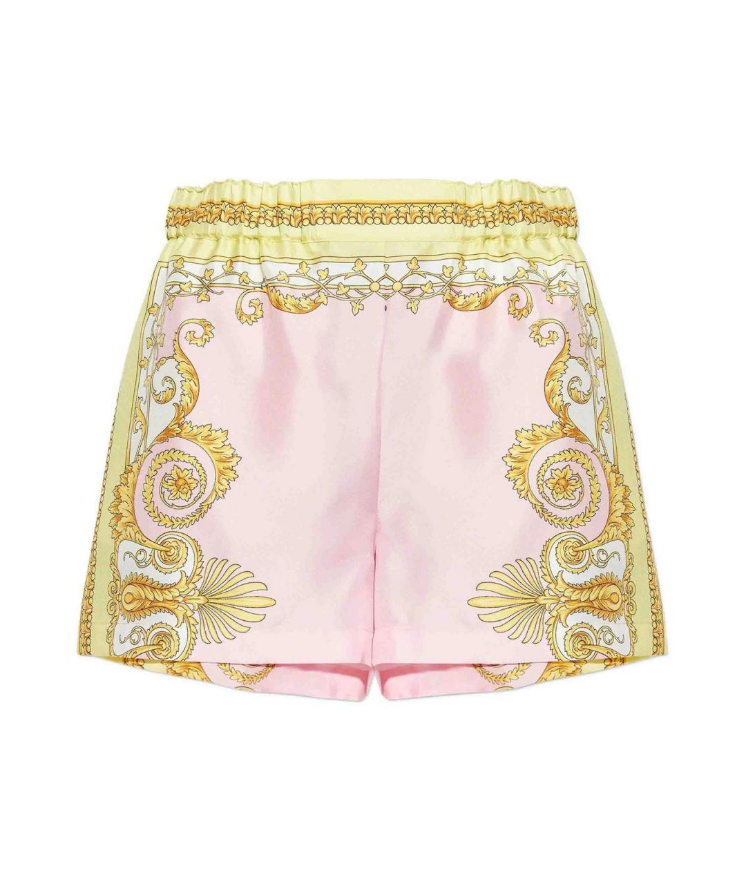 VERSACE Желтые шелковые шорты, фото 1