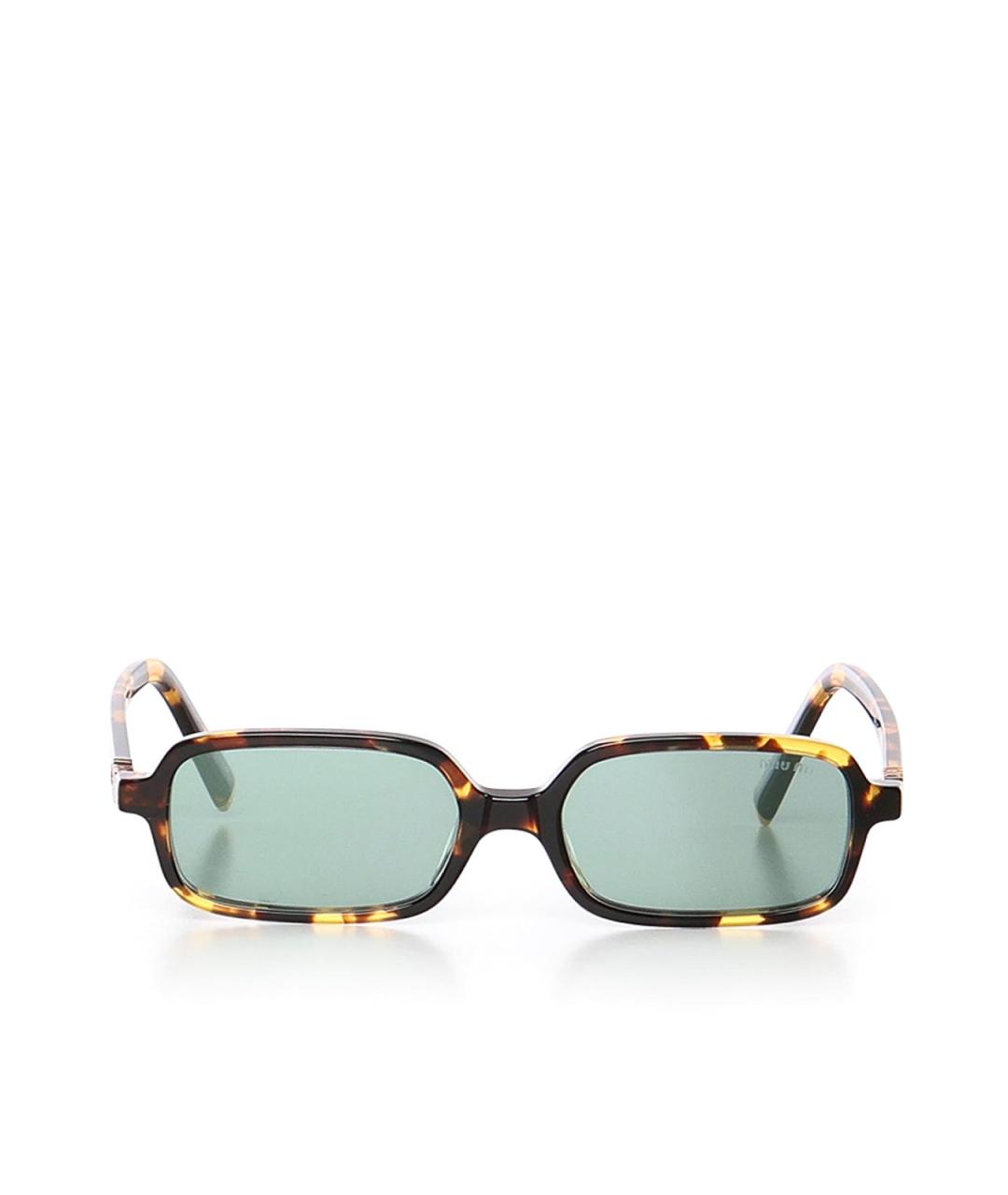 MIU MIU Коричневые пластиковые солнцезащитные очки, фото 1