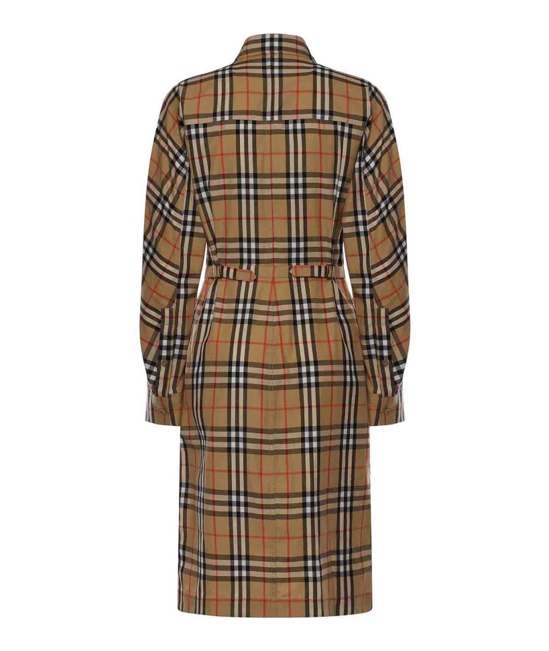 BURBERRY Бежевое хлопковое повседневное платье, фото 3
