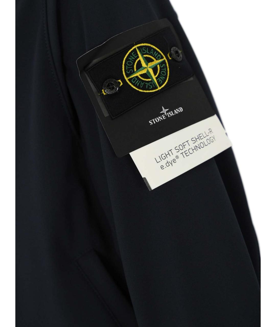STONE ISLAND Темно-синяя полиэстеровая куртка, фото 3
