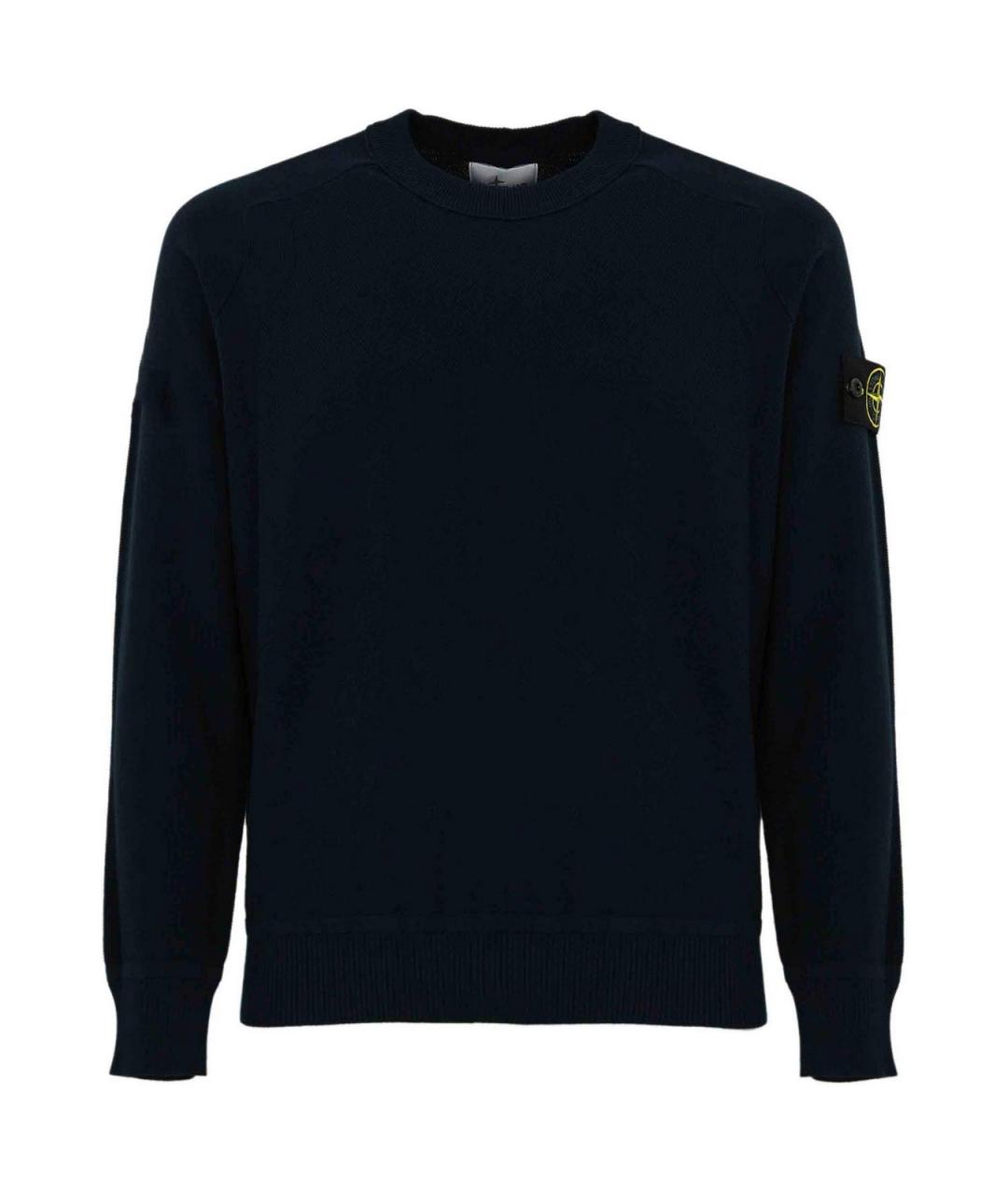 STONE ISLAND Темно-синий хлопковый джемпер / свитер, фото 1