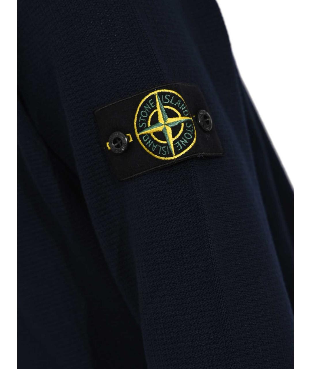 STONE ISLAND Темно-синий хлопковый джемпер / свитер, фото 3