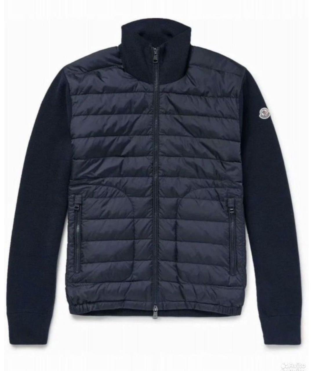 MONCLER Синяя шелковая куртка, фото 1