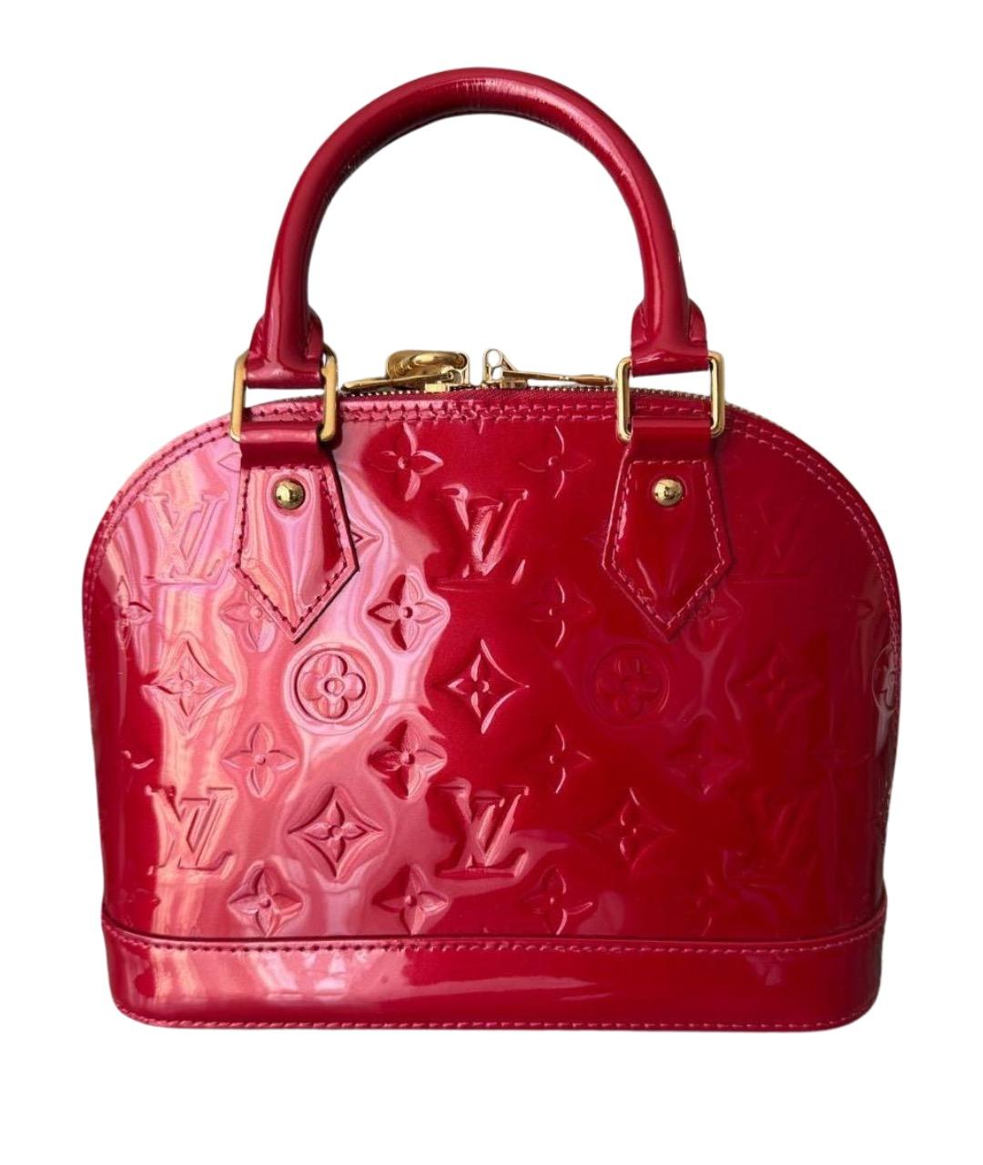 LOUIS VUITTON Красная сумка с короткими ручками из лакированной кожи, фото 1