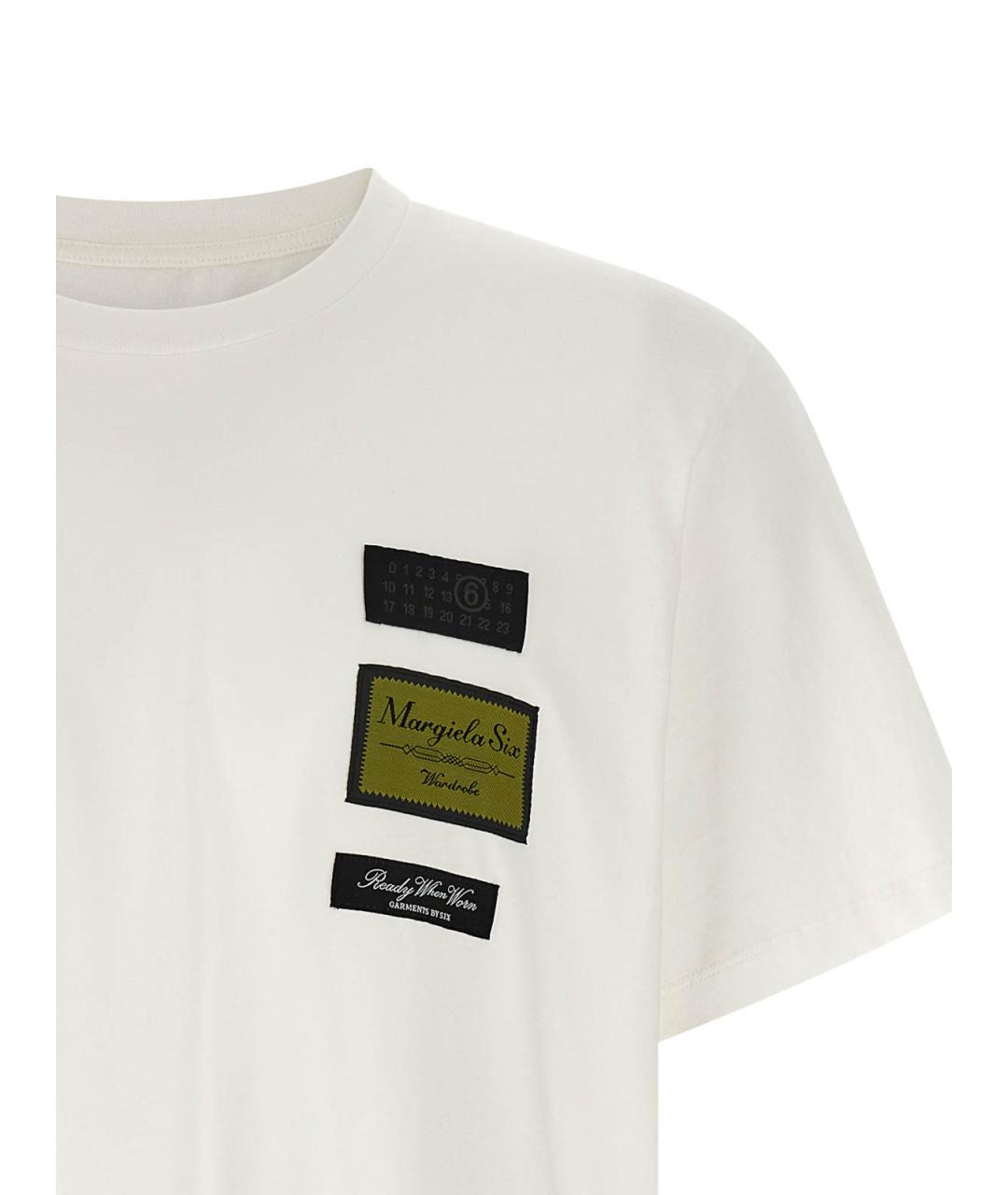 MM6 MAISON MARGIELA Белая хлопковая футболка, фото 3