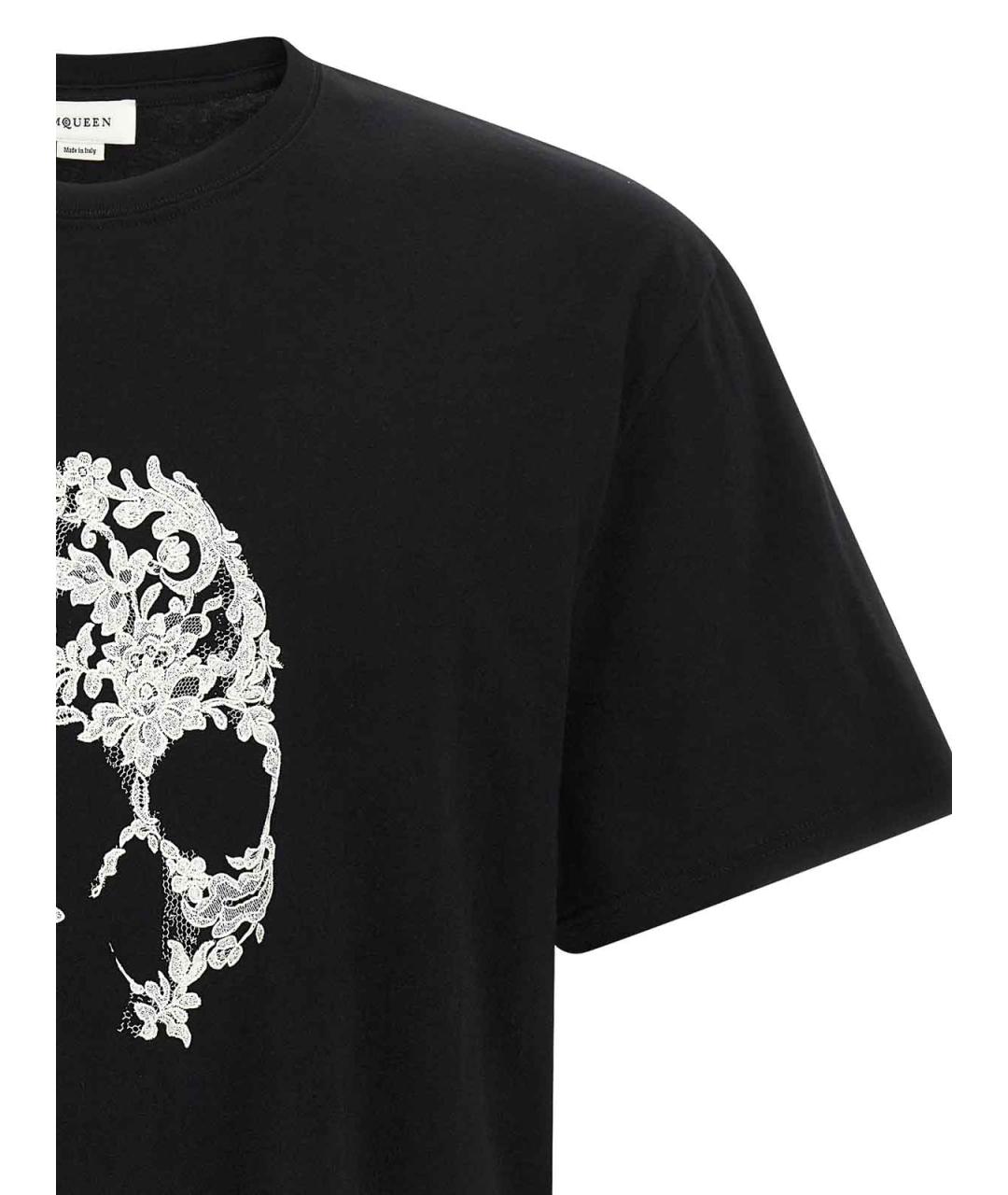 ALEXANDER MCQUEEN Черная хлопковая футболка, фото 3