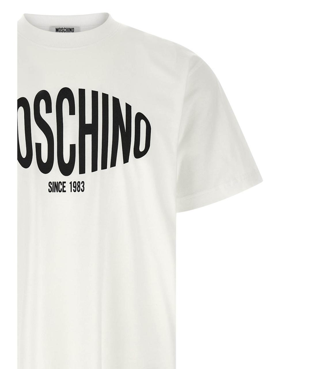 MOSCHINO Белая хлопковая футболка, фото 3