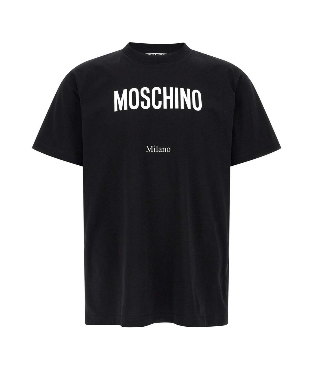 MOSCHINO Черная хлопковая футболка, фото 1