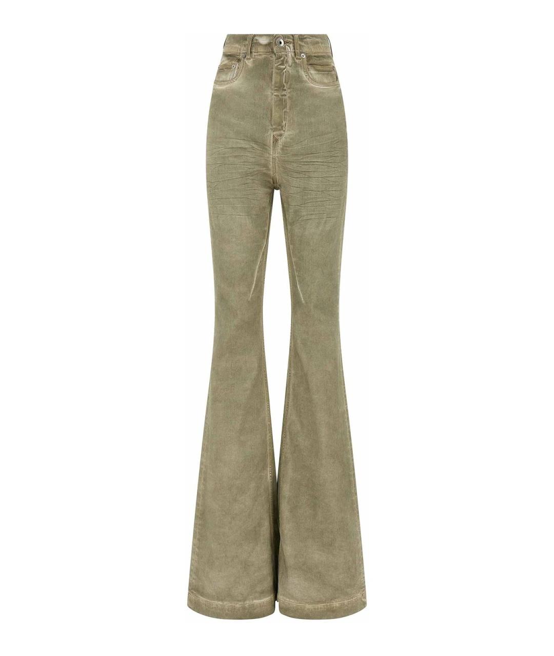 RICK OWENS DRKSHDW Бежевые хлопковые джинсы клеш, фото 1