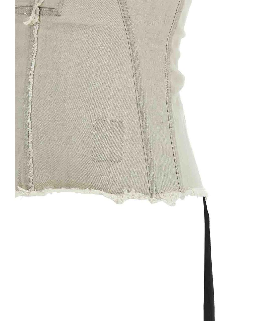 RICK OWENS DRKSHDW Серая хлопковая майка, фото 4