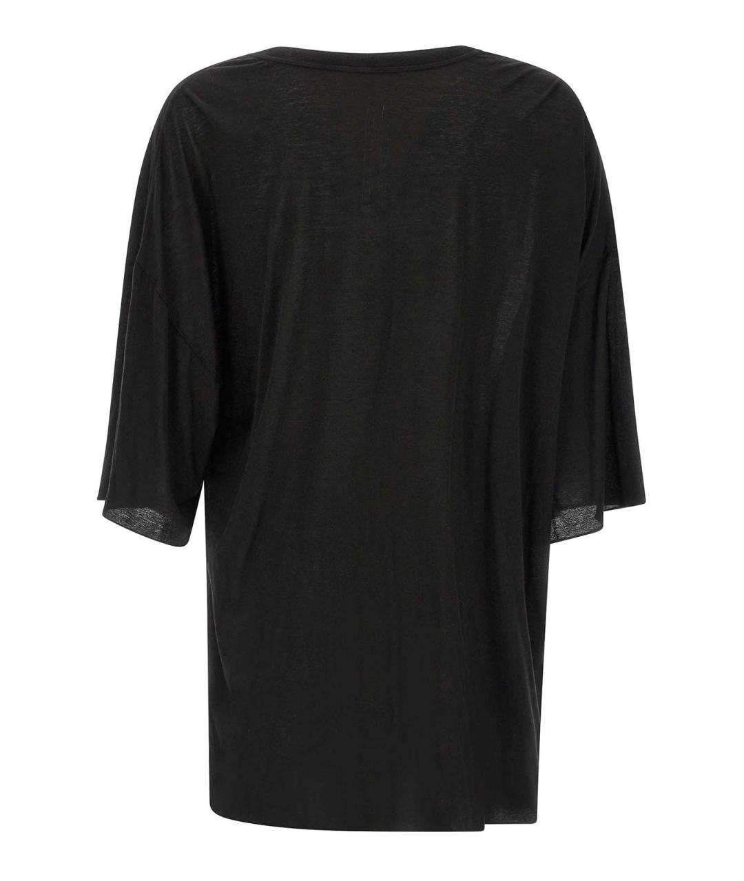 RICK OWENS Черная хлопковая футболка, фото 2