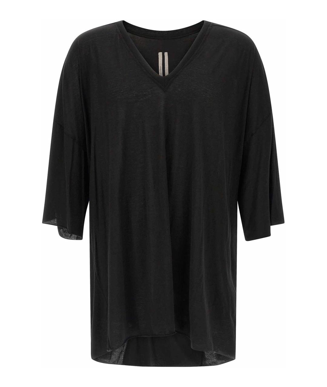 RICK OWENS Черная хлопковая футболка, фото 1
