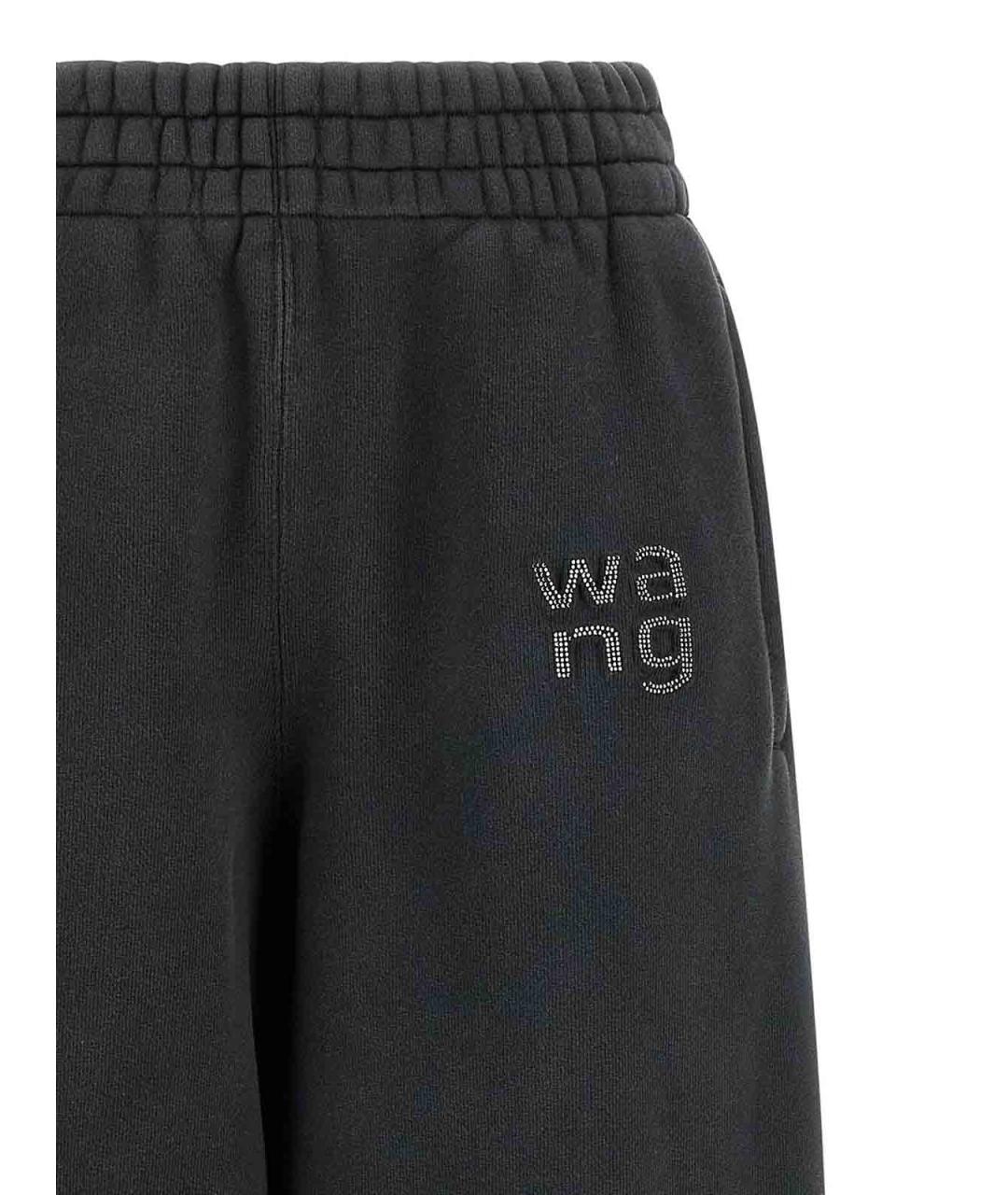 T BY ALEXANDER WANG Черные хлопковые спортивные брюки и шорты, фото 3