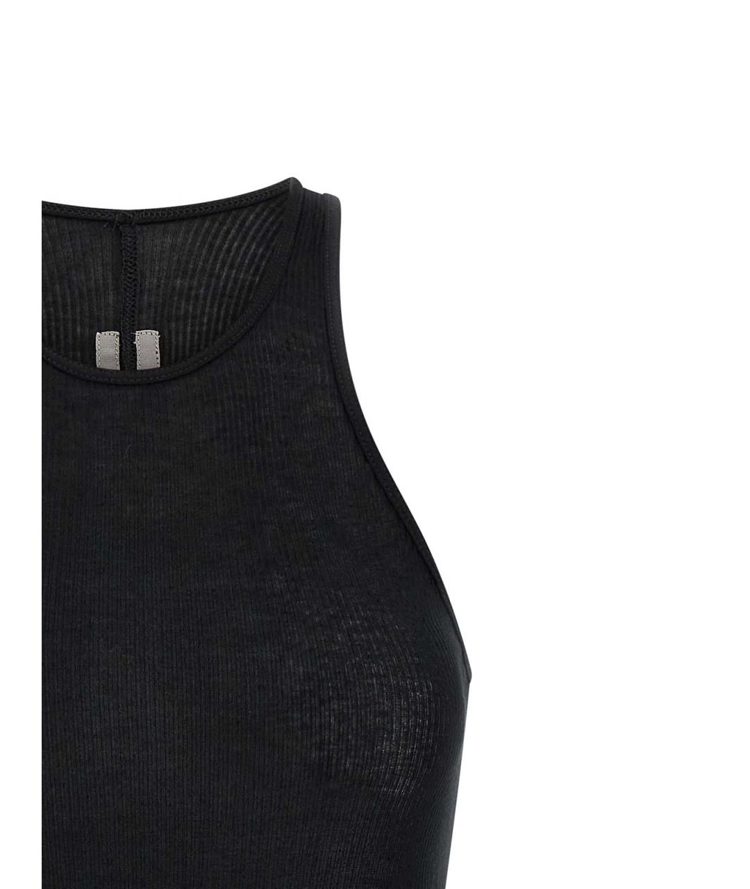 RICK OWENS Черная вискозная майка, фото 3