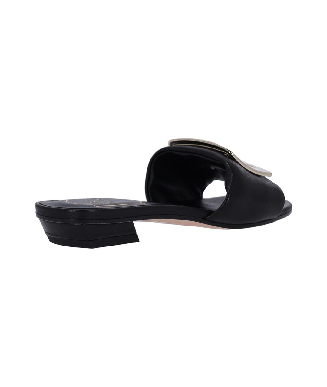 ROGER VIVIER Черные кожаные сандалии, фото 4